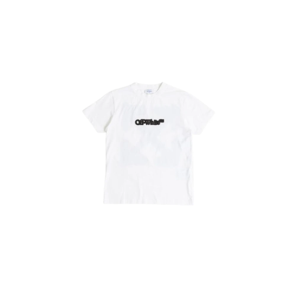 Off White Vit Bomull T-shirt med X Print White, Herr