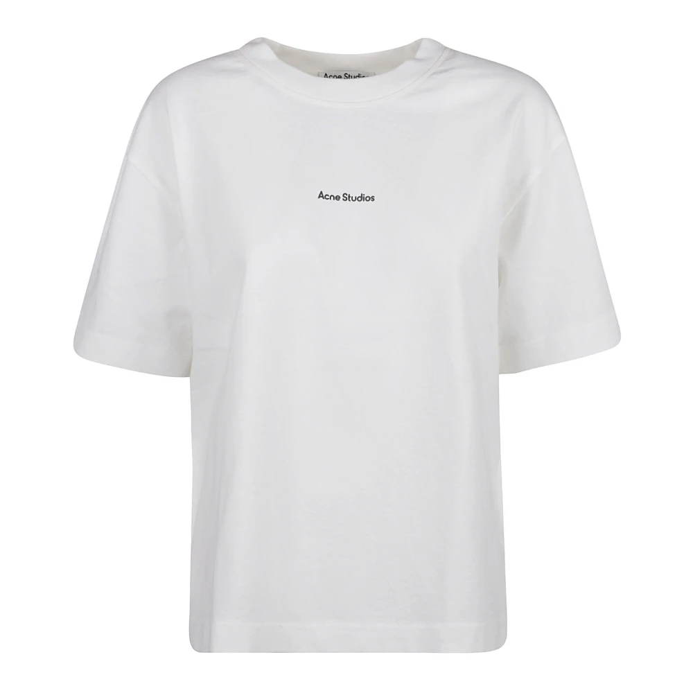 Acne Studios Geribbelde ronde hals T-shirt White Heren