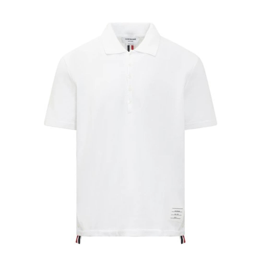 Thom Browne Klassieke Pique Polo Shirt White Heren