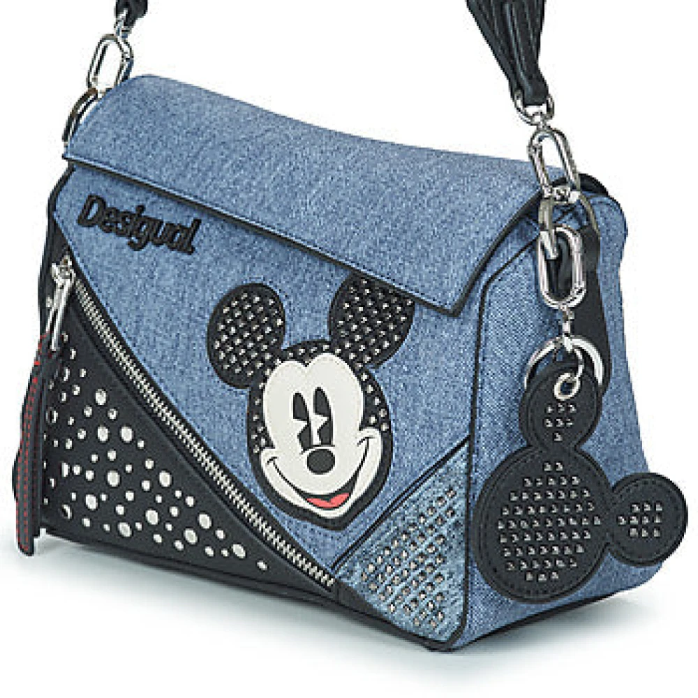 Desigual Mickey Denim Schoudertas Blauw Blue Dames