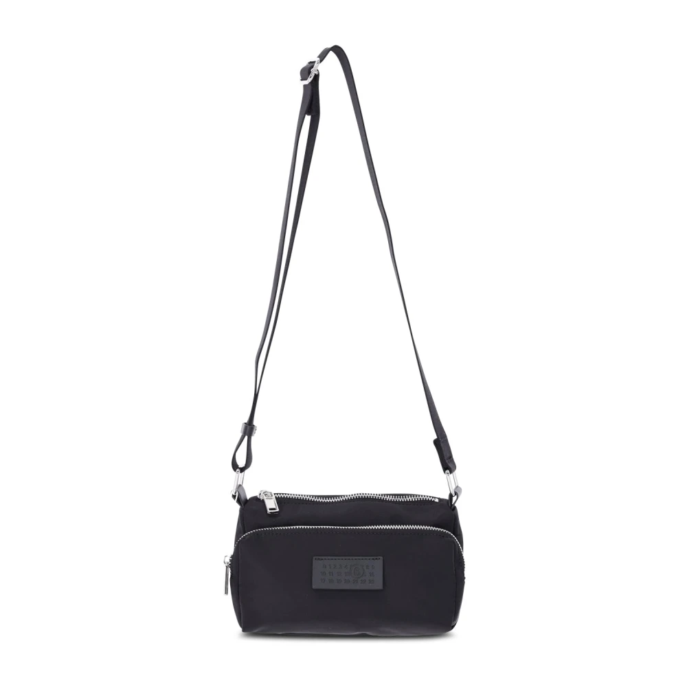 Maison Margiela Zilveren Gedetailleerde Schoudertas Black Dames