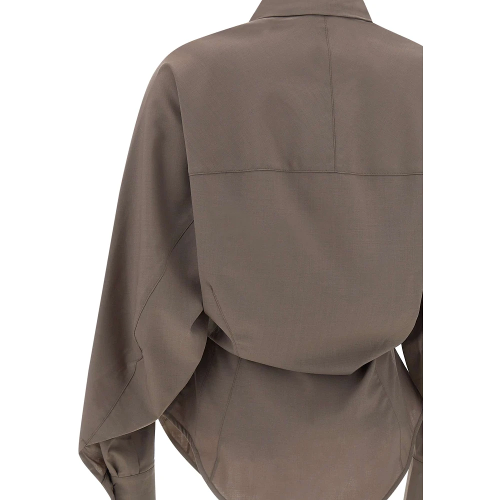 Holzweiler Cyra Taupe Wollen Overhemd Brown Dames
