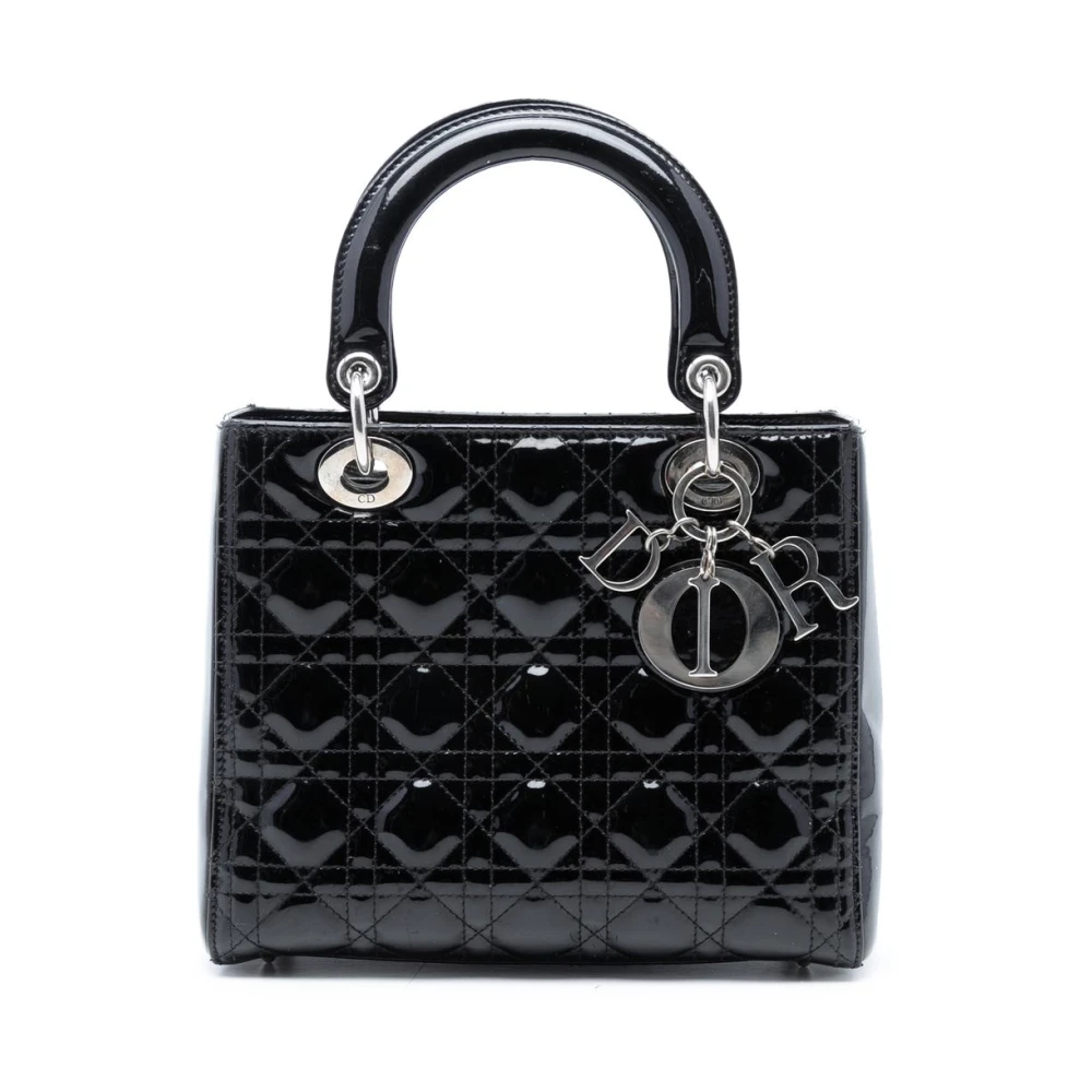 Dior Vintage Women's Black Pre-Owned Structured Handle Satchel