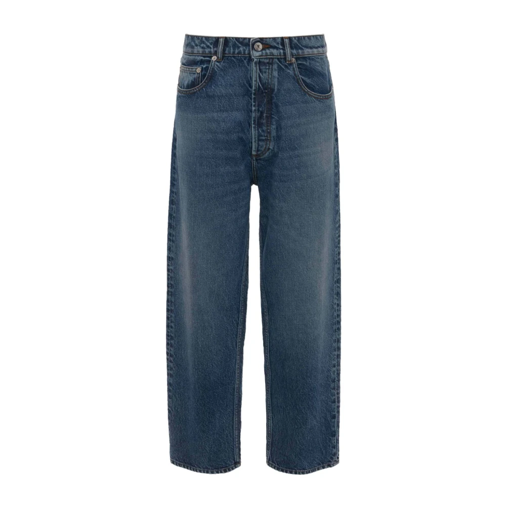 JW Anderson Blauwe Denim Jeans Klassiek Recht Pijp Blue Heren