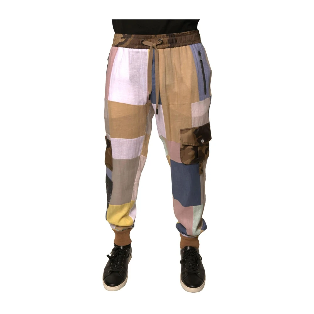 Dolce & Gabbana Men's Multicolor Patchwork Jogger Sweatpants
