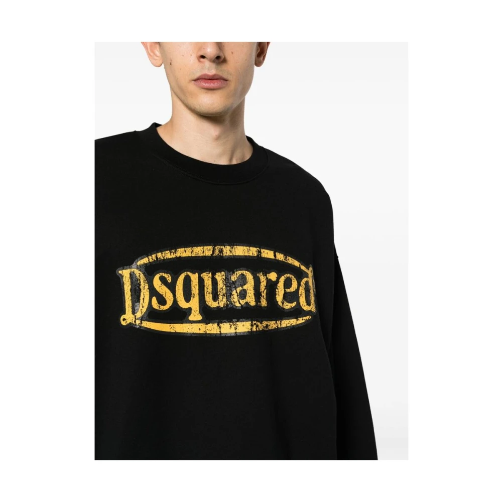 Dsquared2 Zwart Sweatshirt met Logo Print Black Heren