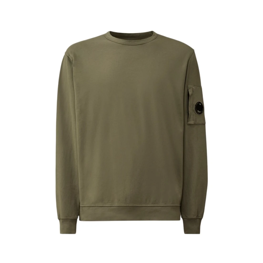 C.p. Company Men's Green Sweatshirts, 2XL, Light Fleece Crewneck Sweatshirt