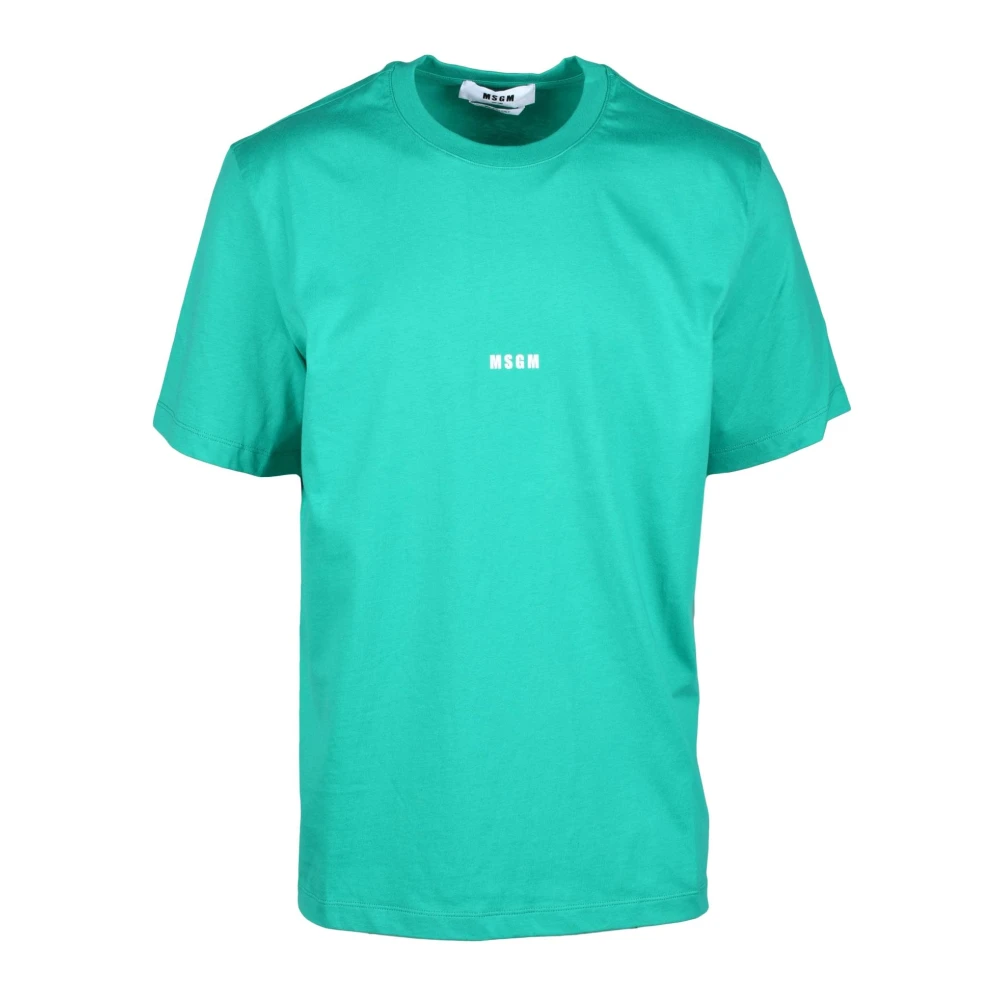 Msgm Katoenen T-shirt met Stijlvol Ontwerp Blue Heren