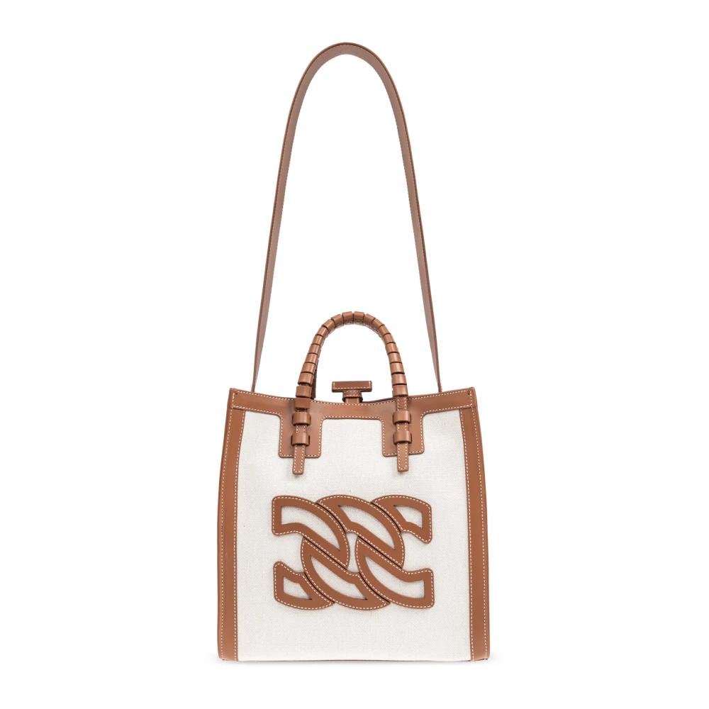 Casadei Bruin Leren Schoudertas met Toggle Sluiting Brown Dames