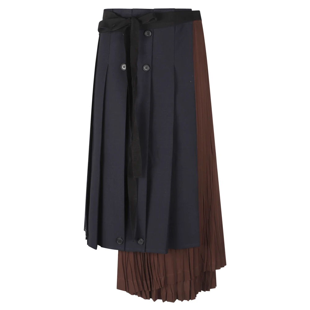 Prada , Midi Skirts, Female, Multicolor, S, Asymmetric Patchwork Skirt