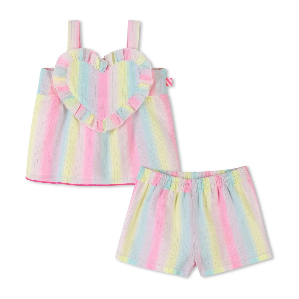 Billieblush Randigt sportigt set med blanka trådar Multicolor, Flicka