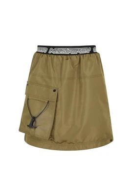 Bicolor Polyester Mini Skirt