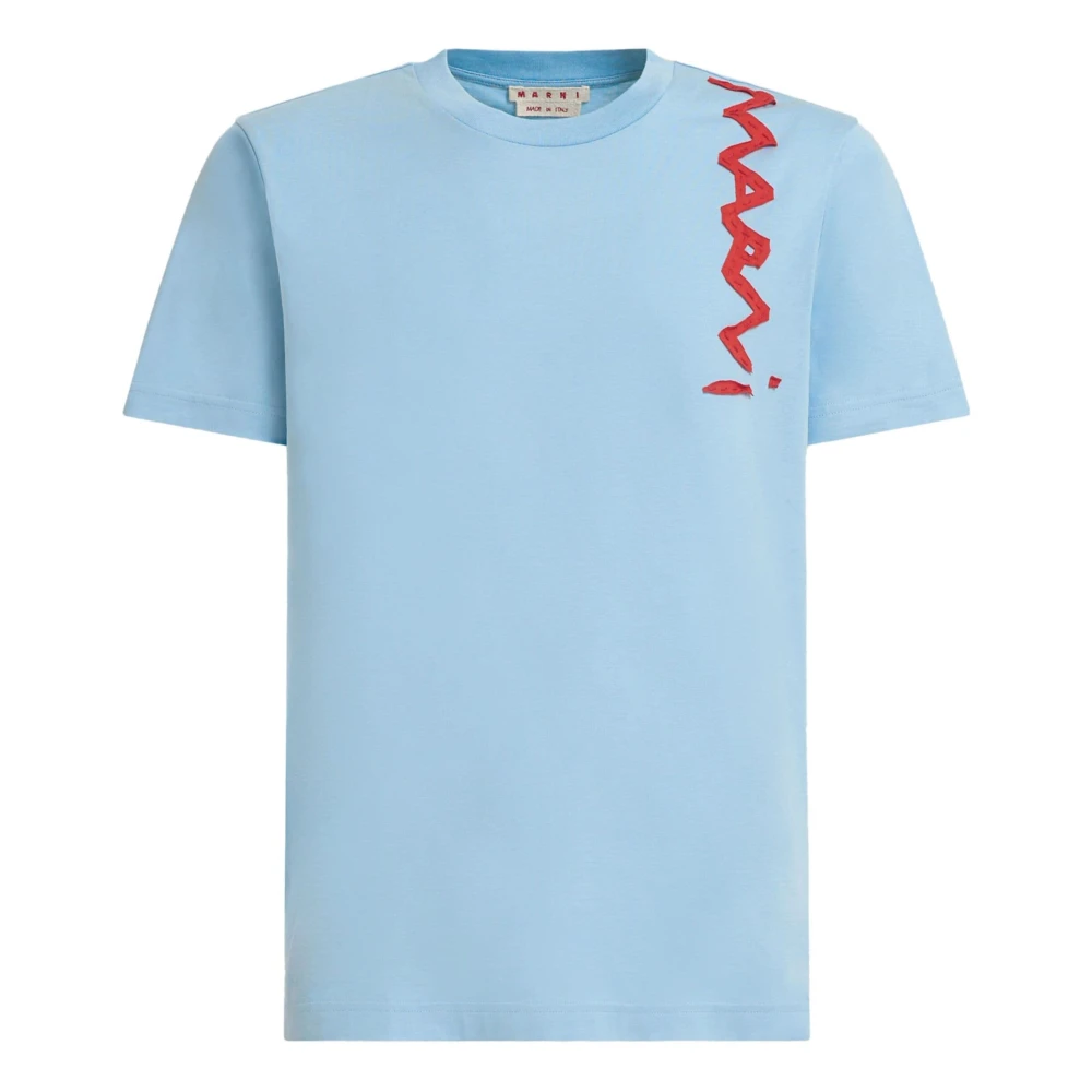 Marni Letterdetail T-shirt Blue Heren