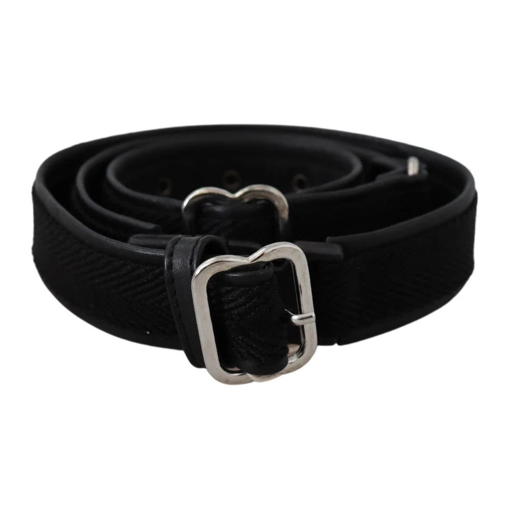 Gianfranco Ferré Zwarte leren taille riem met chromen gesp Black Dames