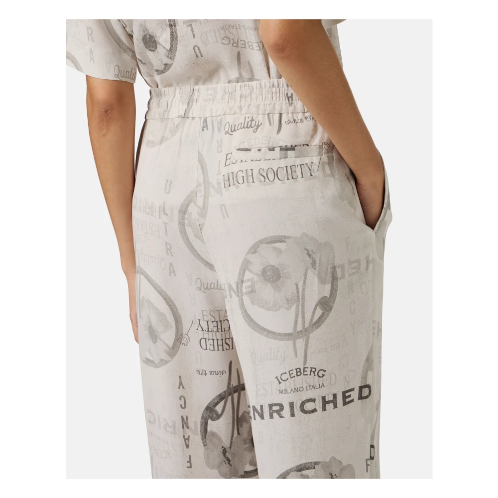 Iceberg Jogging fit broek in dubbele viscose georgette stucco kleur Beige Dames
