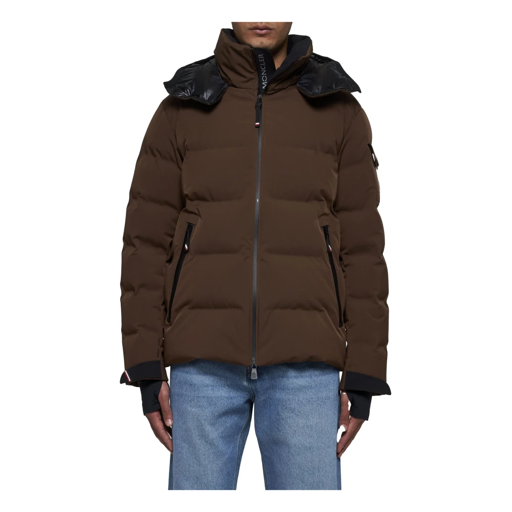 Moncler Bruine Gewatteerde Nylonjas Brown Heren