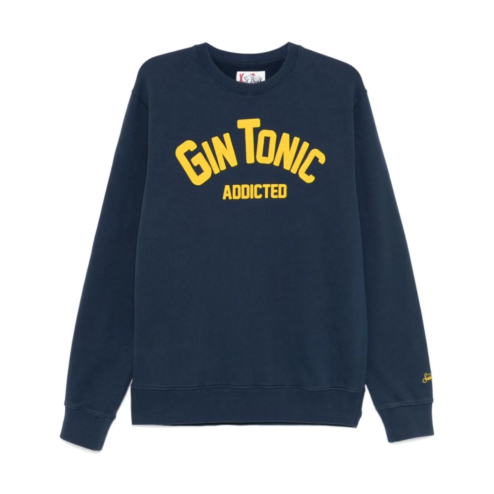 MC2 Saint Barth Navy Blue Sweater met Logo Borduursel Blue Heren