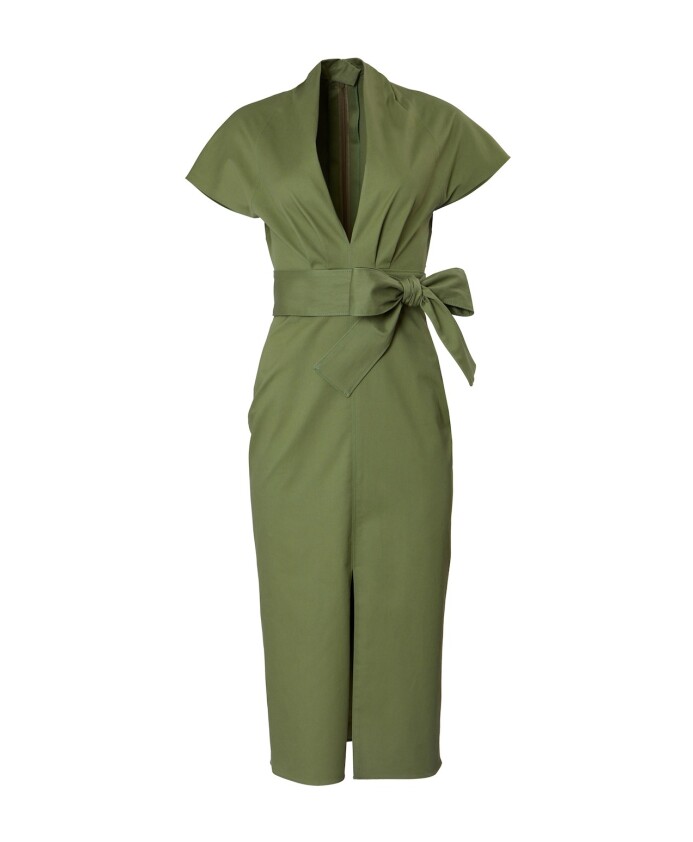 robe-midi-a-encolure-en-v-et-empiecement-avant