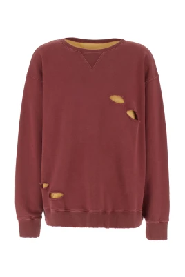 Distressed Layered Cotton Sweatshirt
