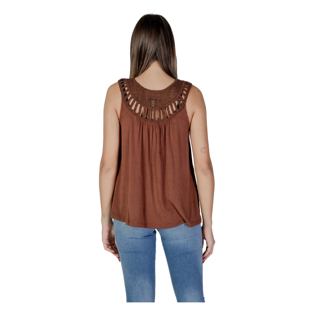 b.Young Lente Zomer Dames T-Shirts en Canvas Brown Dames