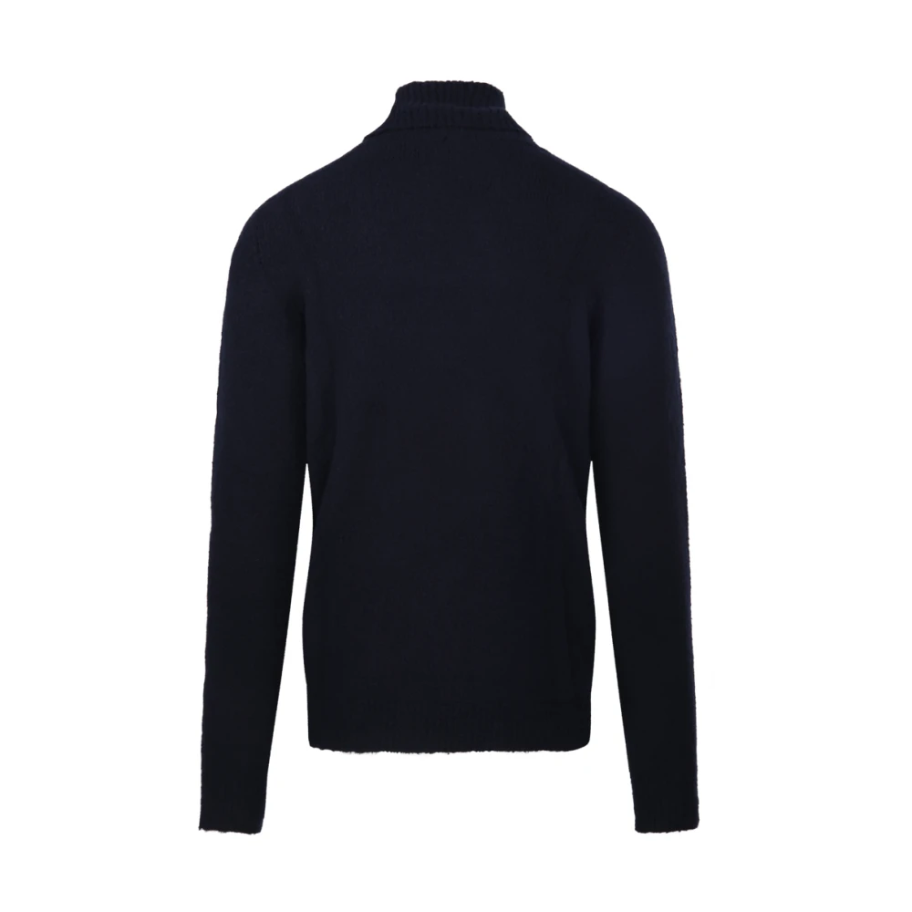 Roberto Collina Navy Sweater Ra4510 Stijlvol en Gezellig Blue Heren