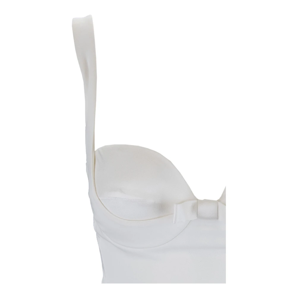 Elisabetta Franchi Jurk met vierkante halslijn en strikdetail White Dames