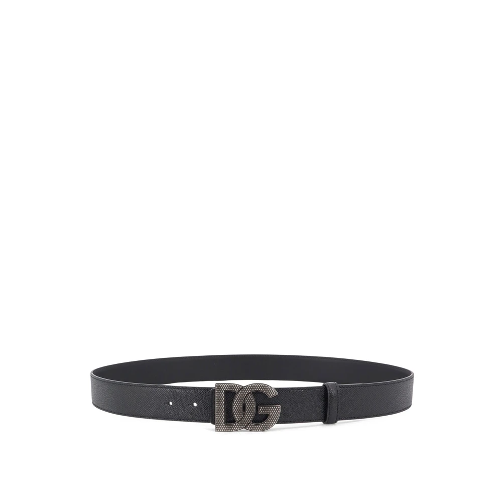 Dolce & Gabbana Uomo Nero - Reversible Logo Belt - Accessories - 115 Cm