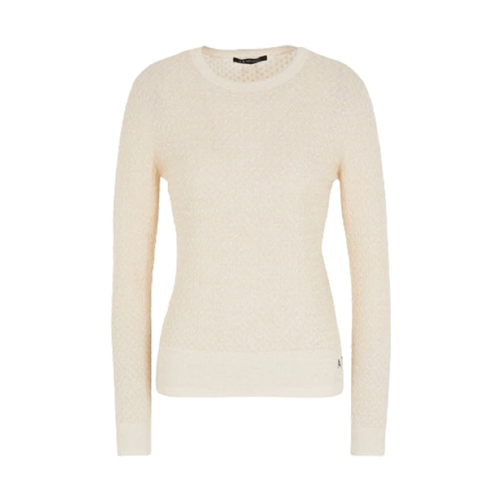 Armani Exchange Women's Beige Round-Neck Knitwear,, Romantic Knit Jumper Extra Small