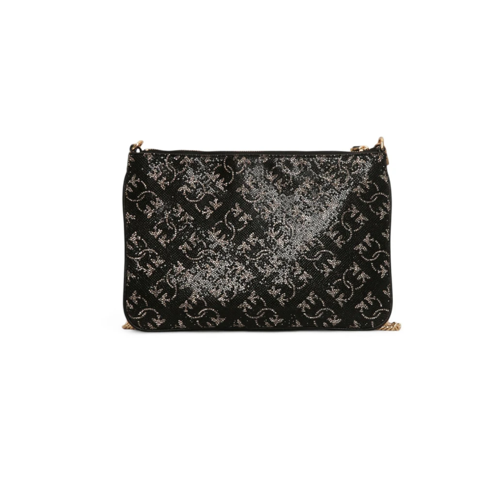 pinko Monogram Strass Clutch Tas Black Dames