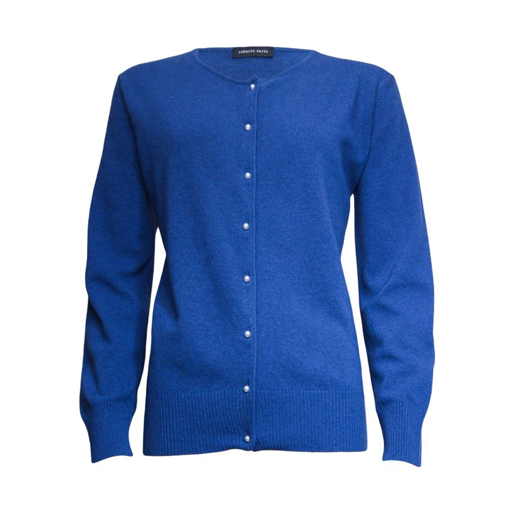 Roberto sarto O-Neck Cardigan Vest Blue Dames