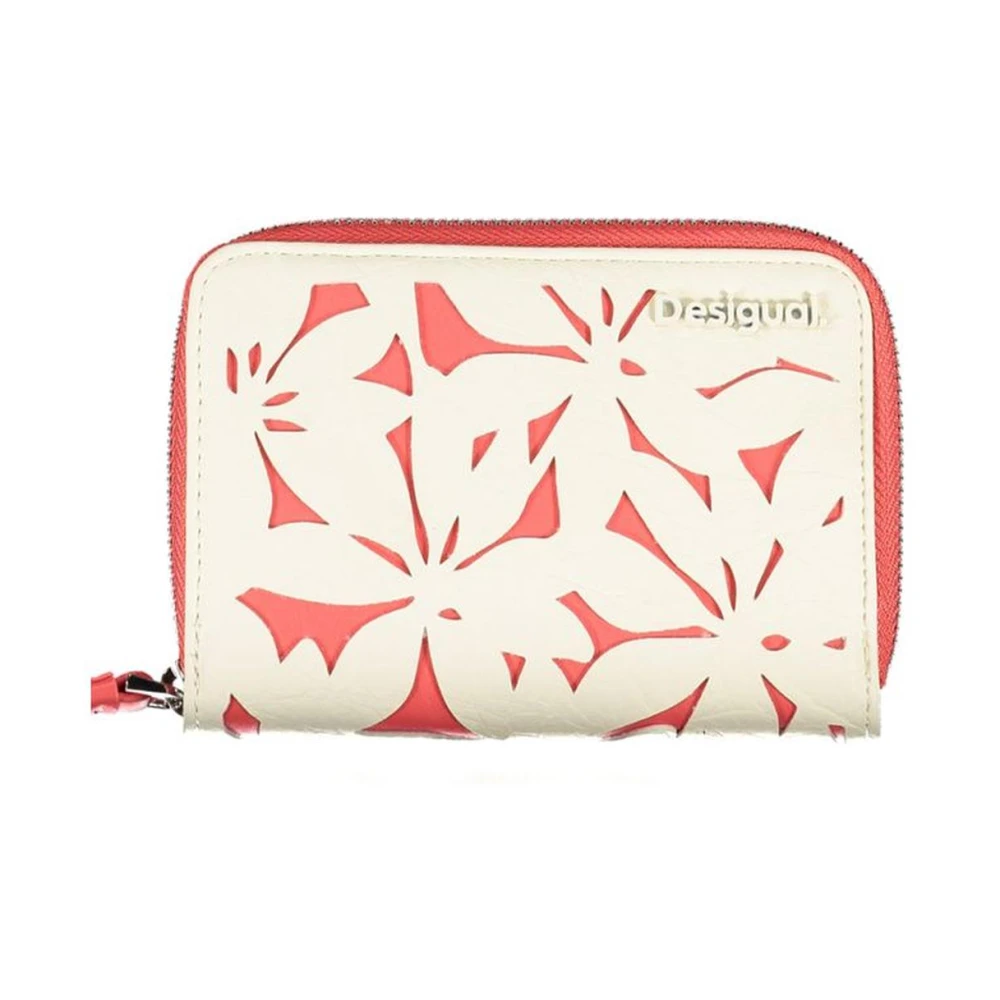 Desigual Women's White Wallets & Cardholders, One Size, Multi-Compartment Zip Wallet