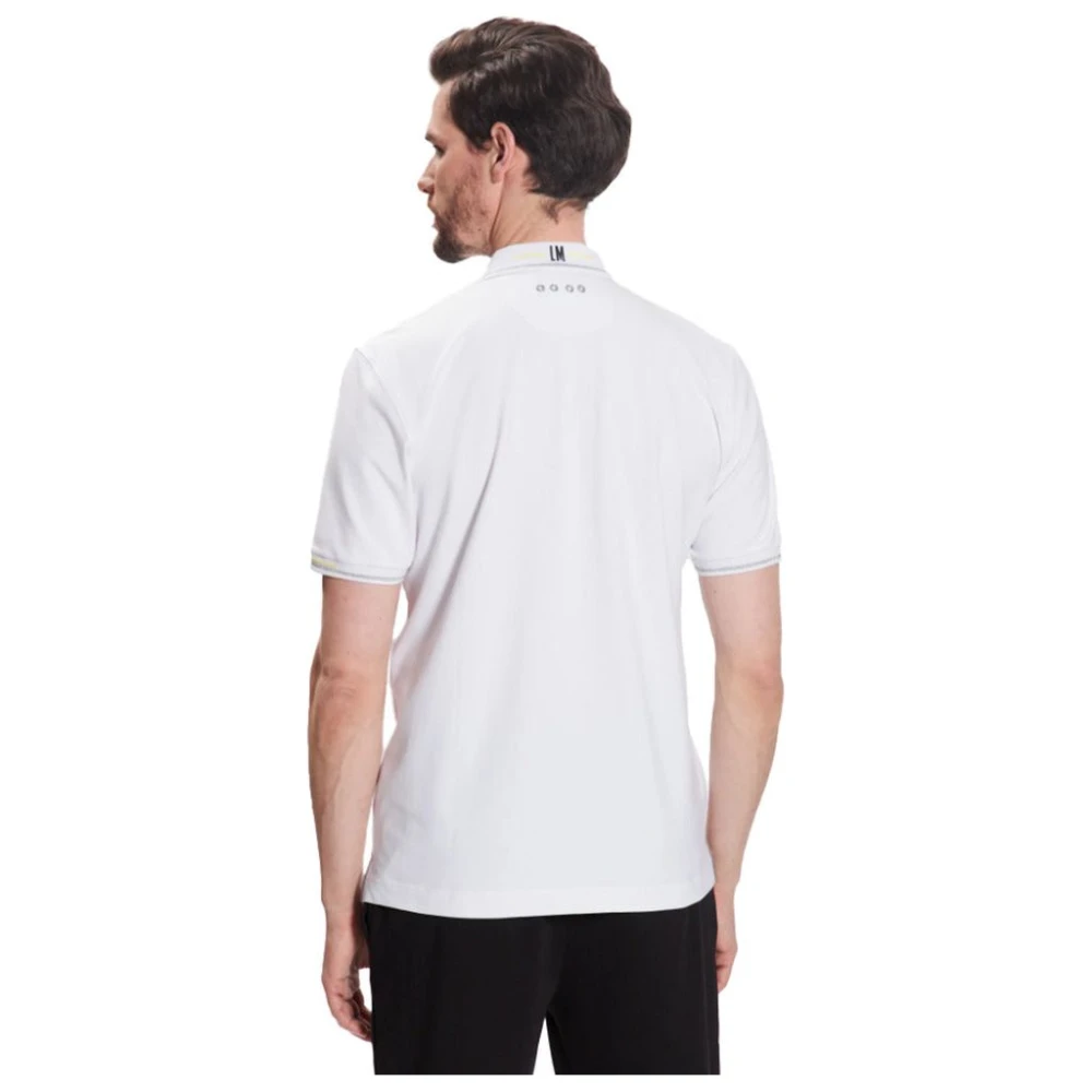 LA MARTINA Glitter Kraag Polo Jersey White Heren