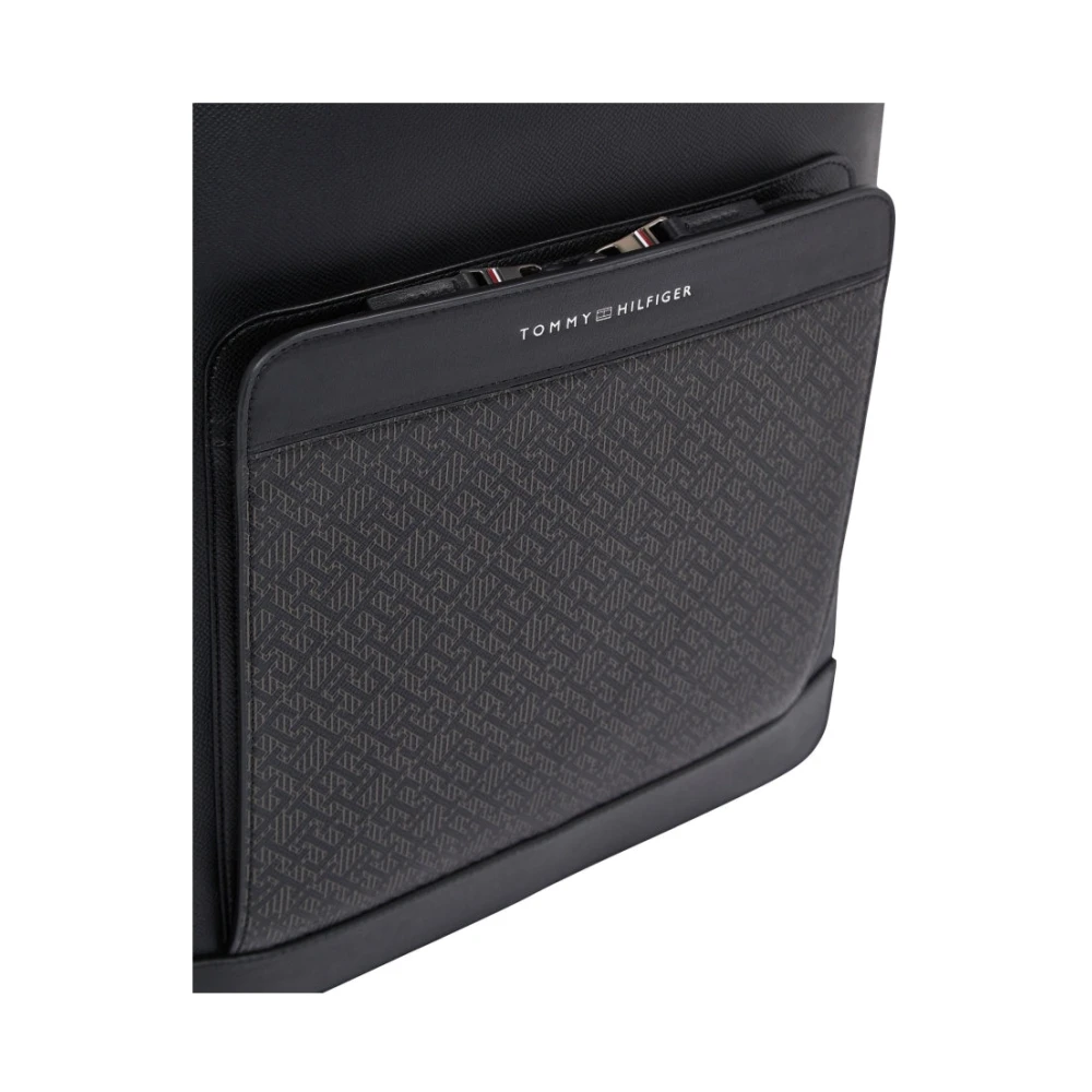 Tommy Hilfiger Zwarte Monogram Rugzak voor Mannen Black Heren
