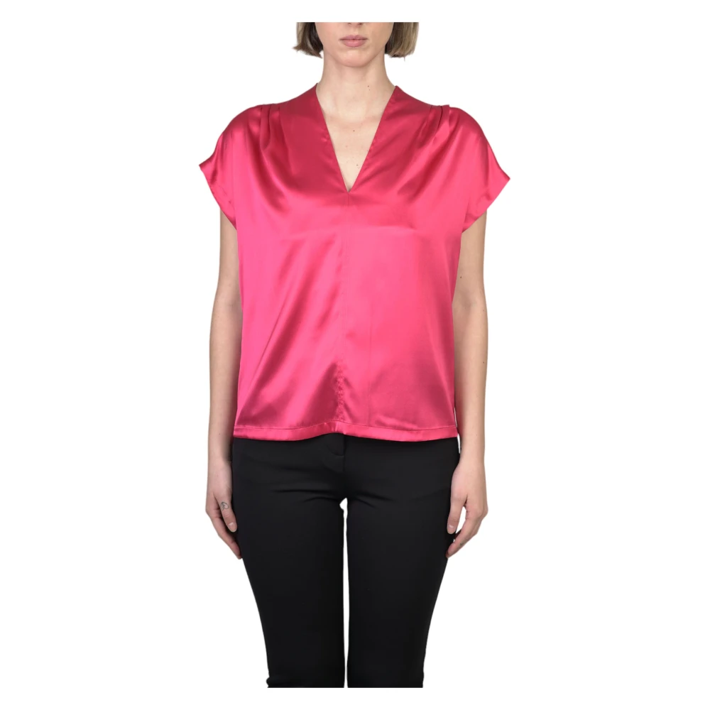 Pinko Satijnen Blouse met Breve Stijl Pink Dames