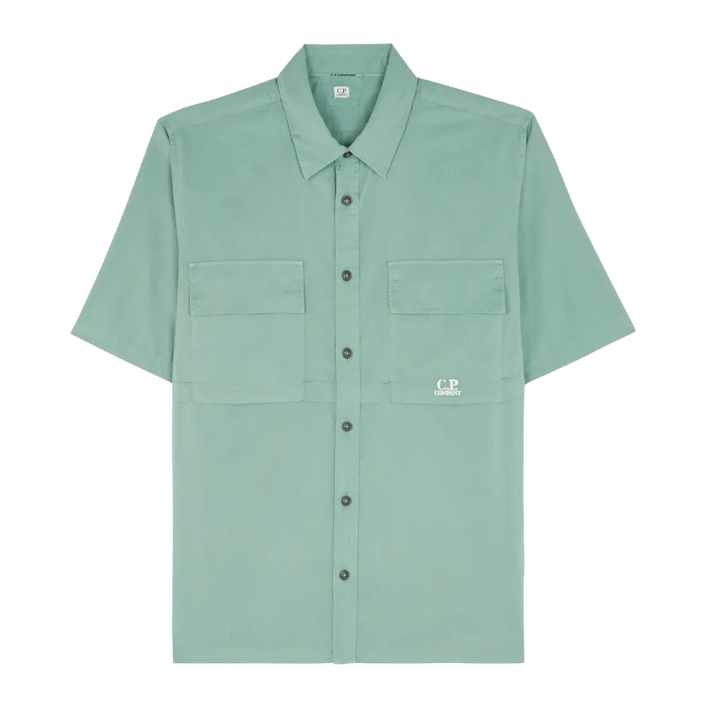 C.P. Company Klassieke Kraag Korte Mouw Shirt Green Heren