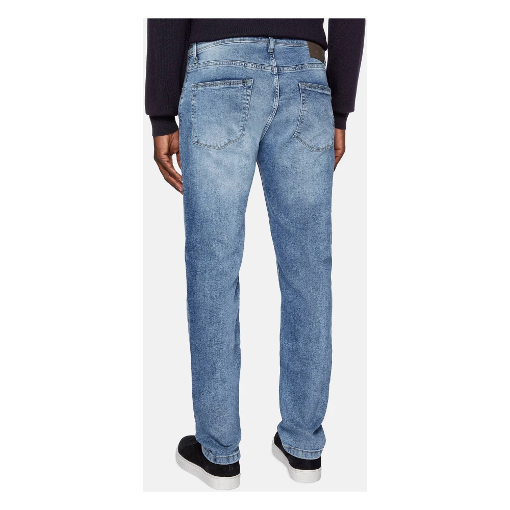 Boggi Milano Blauwe Denim 5 Zakken Blue Heren