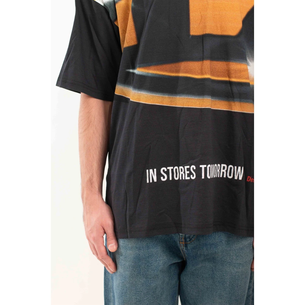 Diesel Grote Logo Tee in T-Box Stijl Black Heren