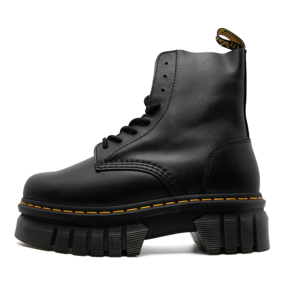 Dr. Martens Svarta Läder Platform Quad Snörstövlar Black, Dam