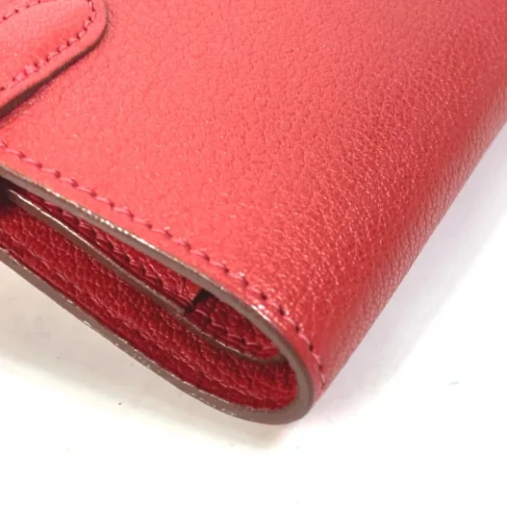 Hermès Vintage Pre-owned Leather wallets Red Dames