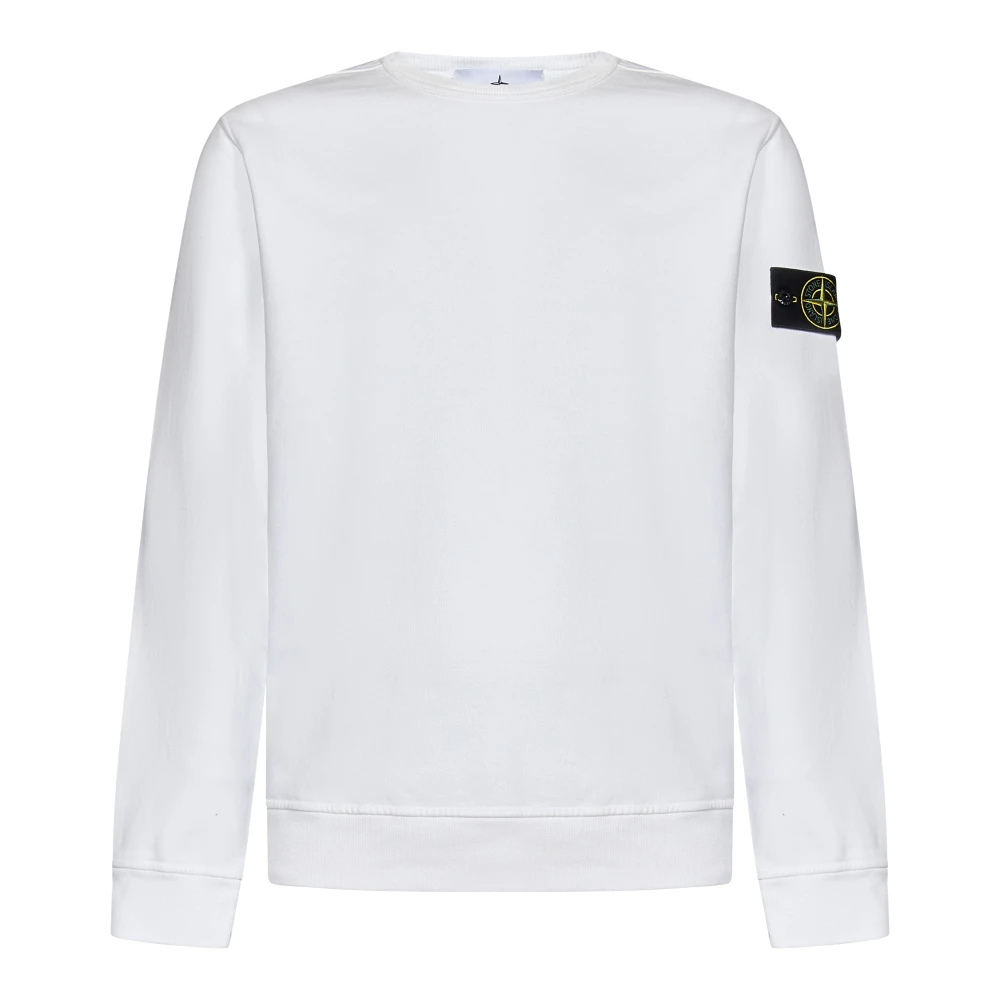 Hvid Ribbet Crewneck Sweater