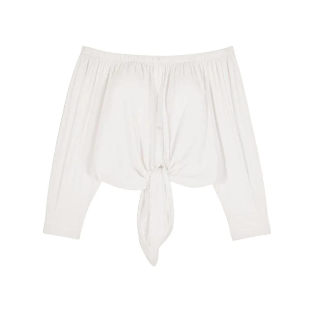 BA&SH Elegante Top met Ruffles White Dames