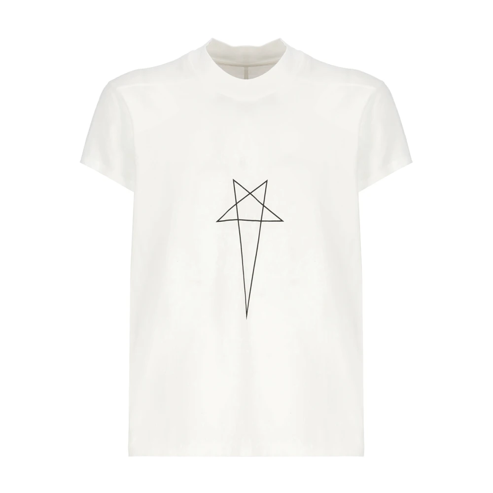 Rick Owens Wit Katoenen T-shirt met Logodetail White Heren