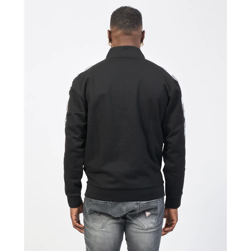 Hugo Boss Zwarte hoge hals volledige rits trui Black Heren