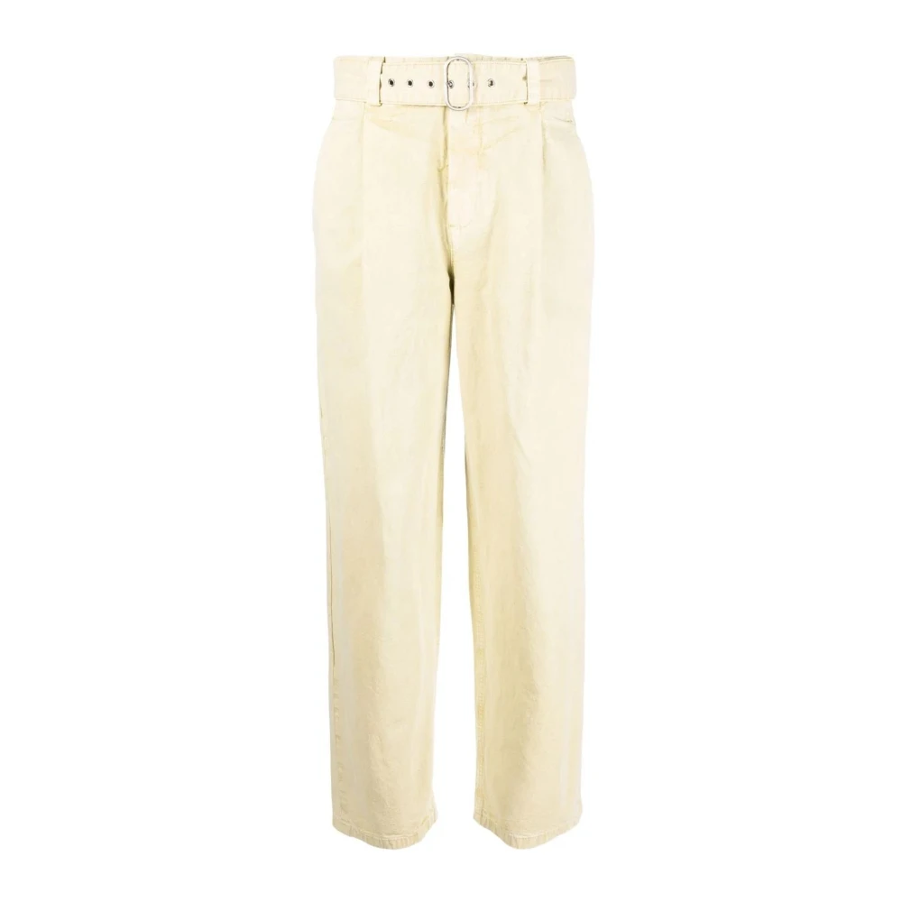 Jil Sander Women's Green Straight Trousers, Xs, Elegant Casual Trousers
