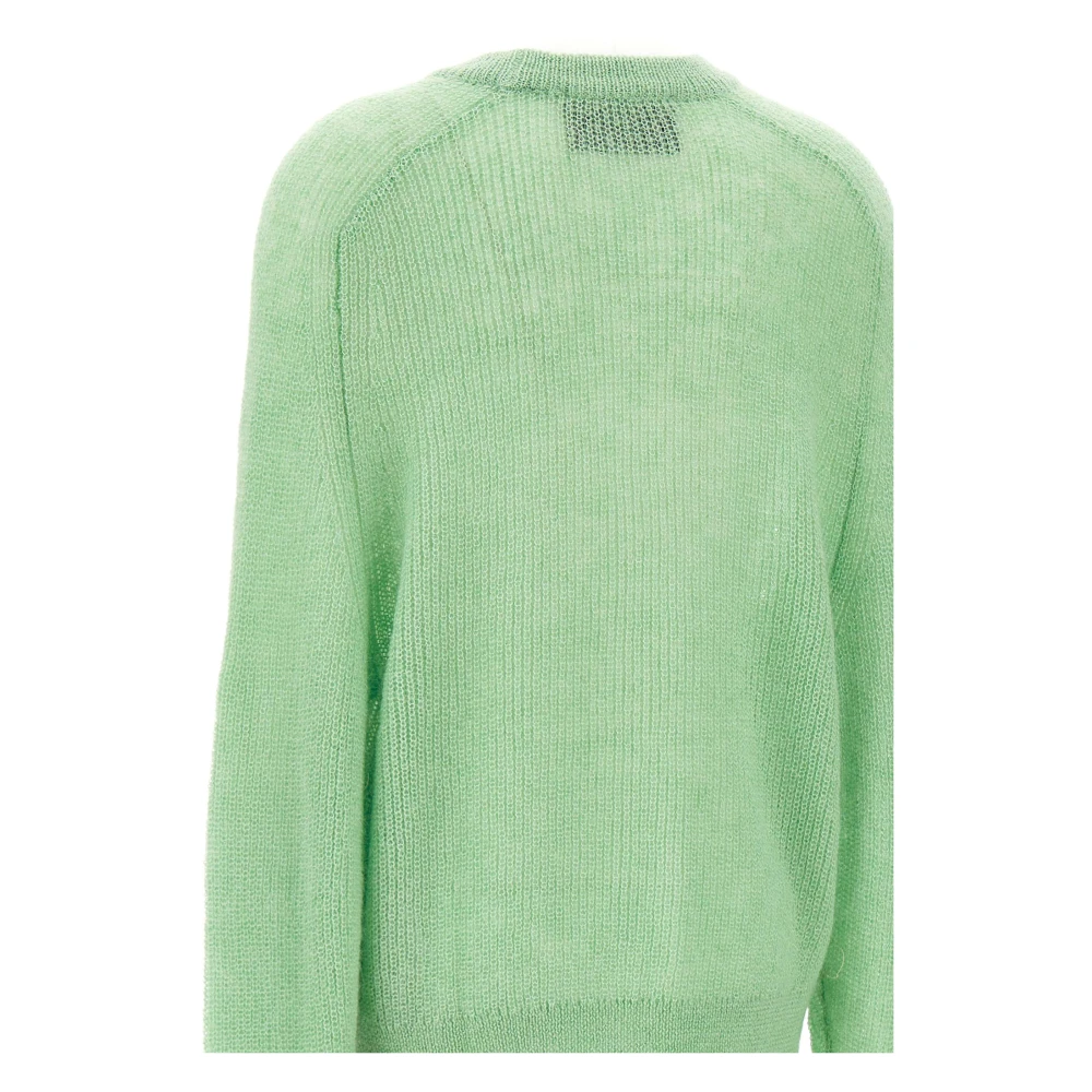 Rotate Birger Christensen Light Knit Logo Sweater Green Dames