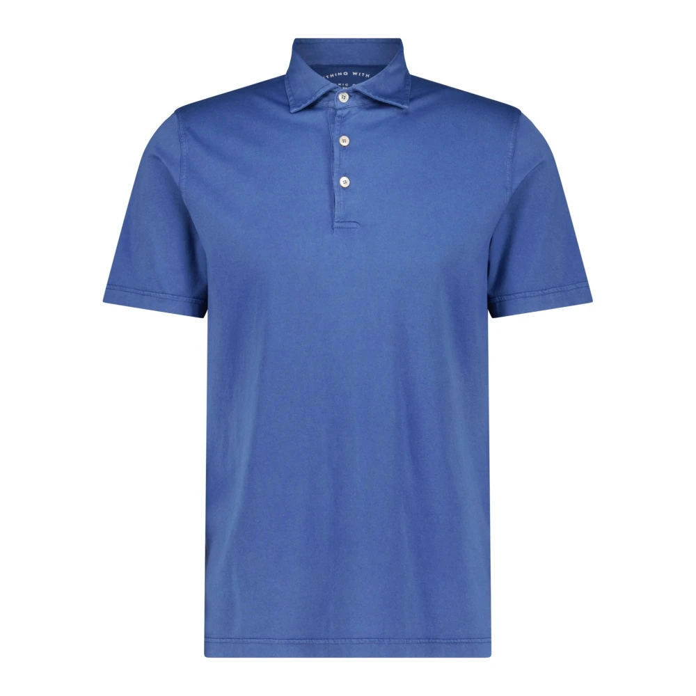 Fedeli Katoenen poloshirt gemaakt in Italië Blue Heren