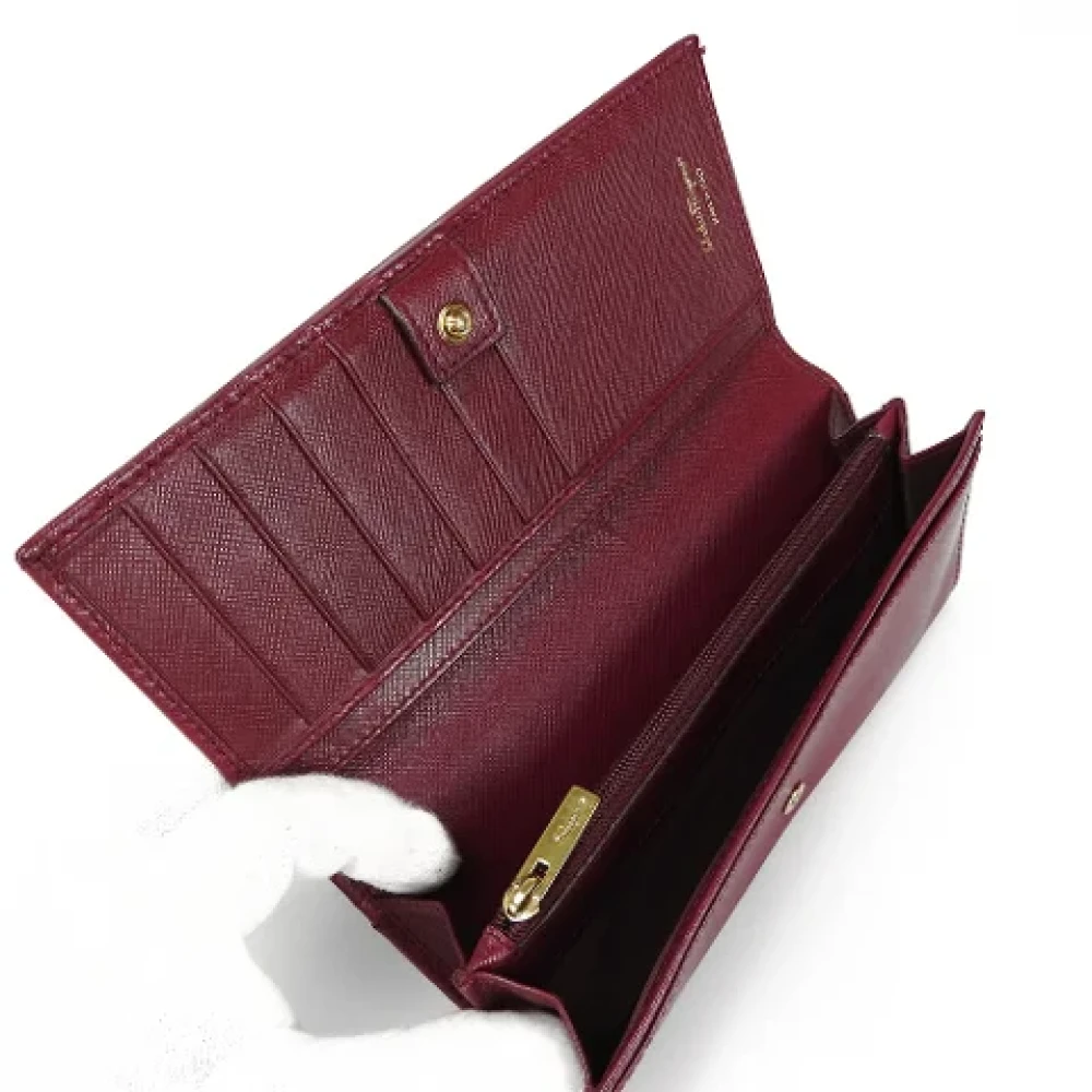 Salvatore Ferragamo Pre-owned Leather wallets Red Dames