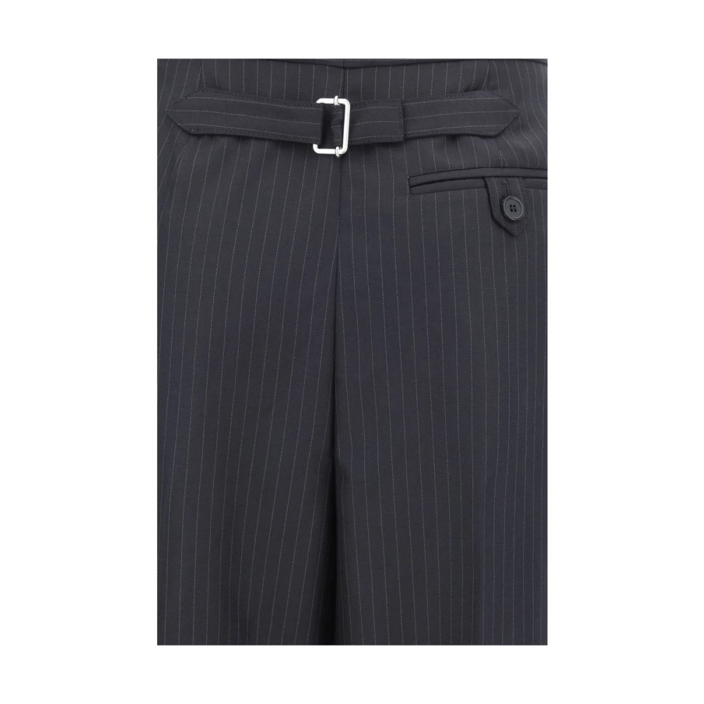 alexander mcqueen Gestreepte wijde pijpen wollen broek Blue Dames