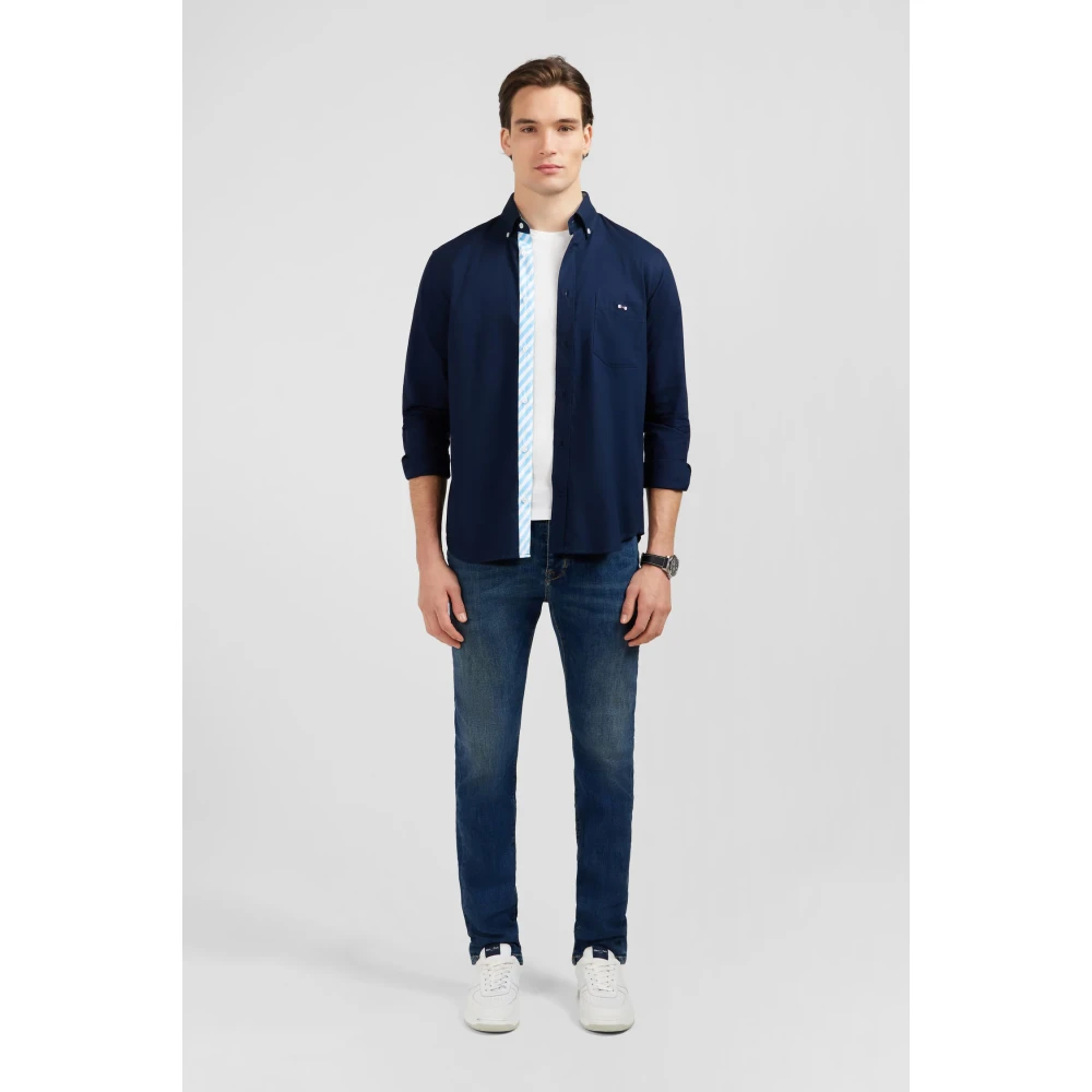 Eden Park Navy Blauw Overhemd Moderne Stijl Blue Heren