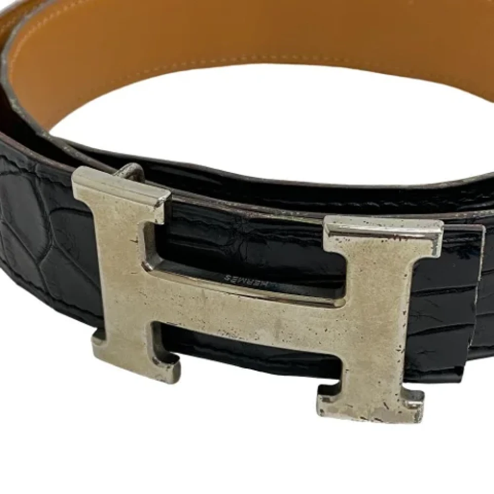 Hermès Vintage Pre-owned Leather belts Black Heren